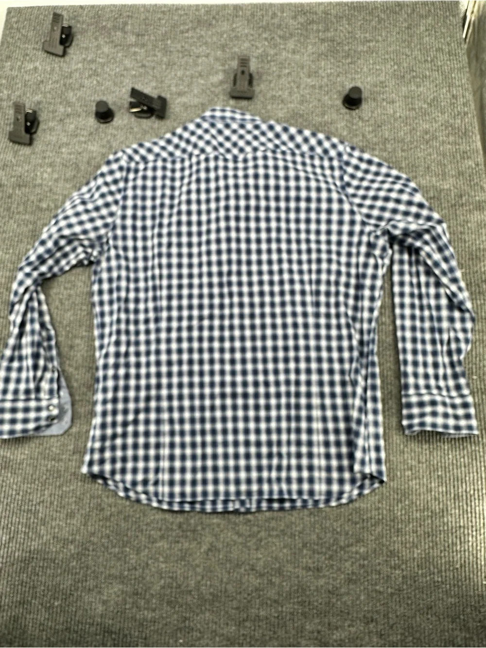 Banana Republic Blue and White Plaid Button-Down Shirt